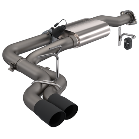 QTP 15-18 Ford F-150 CC/EC Standard Bed 304SS Screamer Cat-Back Exhaust w/3.5in Black Tips - 440015B