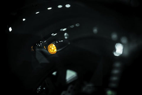 Kuryakyn Super Bright LED Mini Bullet Lights Amber Gloss Black - 2504