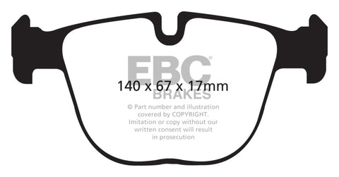 EBC 10+ BMW X5M 4.4 Twin Turbo Redstuff Rear Brake Pads - DP32008C