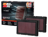 K&N Replacement Air Filter 05-09 Ferrari F360 11.125in O/S Length x 7.625 O/S Width x 1.313in H - 33-2494