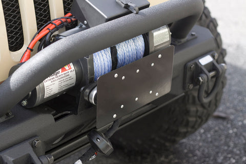 Rugged Ridge Front Hawse Fairlead License Plate Mounting Bracket - 11238.07