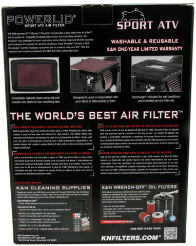 K&N Powerlid Airbox Cover Unique Panel Air Filter 87-06 Yamaha YFZ350 Banshee 350 - YA-3502-T