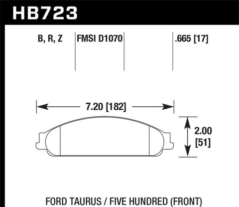 Hawk 08-09 Ford Taurus / 05-07 Ford Five Hundred HPS 5.0 Street Front Brake Pads - HB723B.665