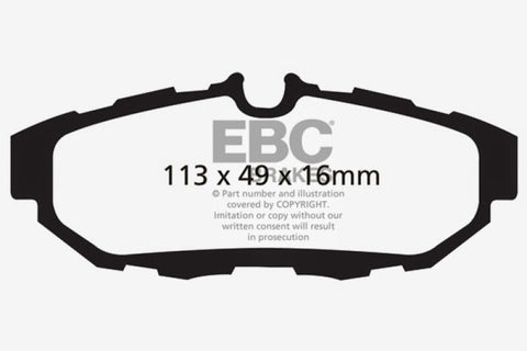 EBC 10-14 Ford Mustang 3.7 Greenstuff Rear Brake Pads - DP21870