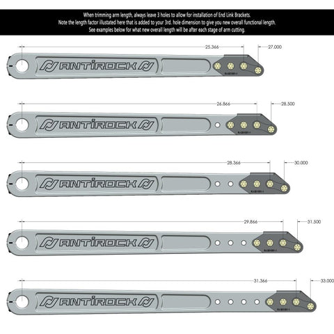 RockJock Billet Aluminum Antirock Pre-Runner Sway Bar Arms (33.67in OAL 35 spline) w/ Hardware - RJ-202005-103