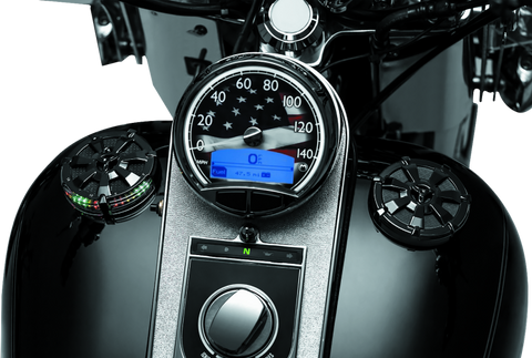 Kuryakyn Alley Cat Fuel & Battery Gauge Gloss Black - 7383