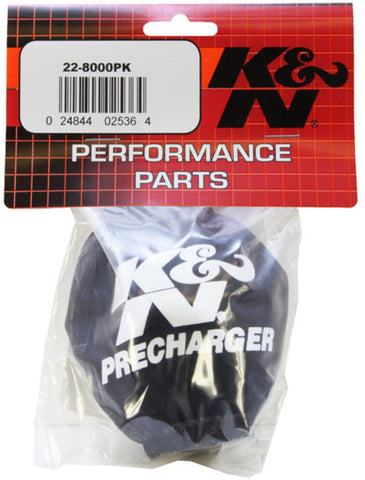 K&N Universal Precharger Air Filter Wrap - Round Straight - Black - 11in ID x 2in H - 22-8000PK