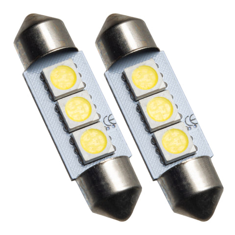Oracle 37MM 4 LED 3-Chip Festoon Bulbs (Pair) - Cool White - 5205-001