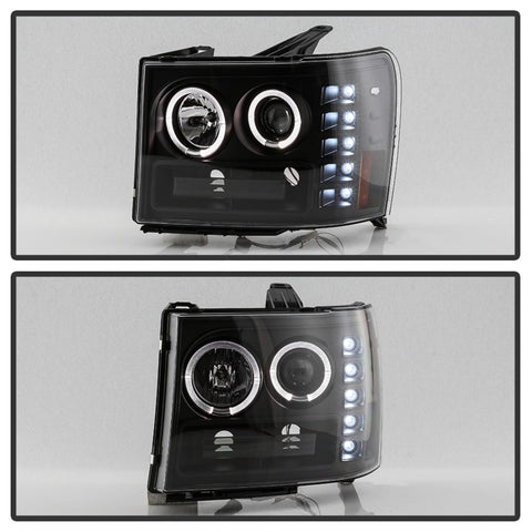 Spyder GMC Sierra 1500/GMC Sierra Denali 08-13 Projector LED Halo- LED All Blk PRO-YD-GS07-HL-BKV2 - 5086020