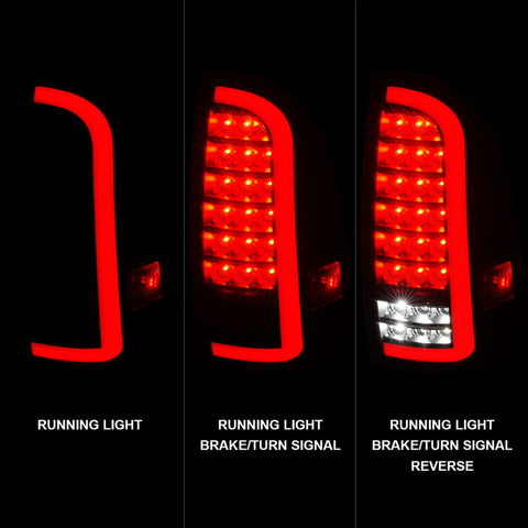 ANZO 05-15 Toyota Tacoma Full LED Tail Lights w/Light Bar Sequential Black Housing Smoke Lens - 311428