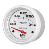 Autometer Marine White Air-Core Electric Oil Temperature Gauge 2-5/8in 140-300 Deg F - 200765