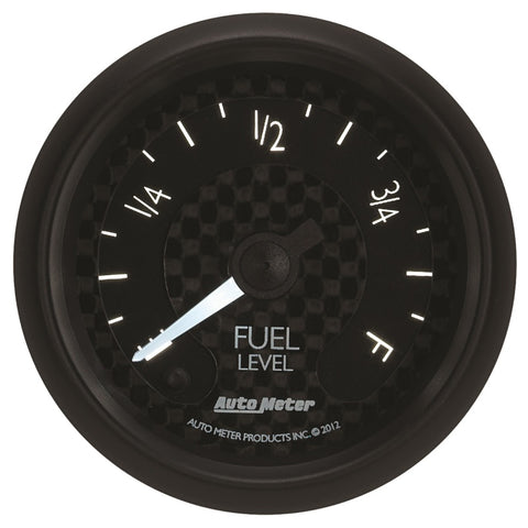 Autometer GT Series 52mm Full Sweep Electronic 0-280 ohm Fuel Level Programmable Empty-Full Range - 8010