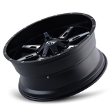 ION Type 184 17x9 / 8x165.1 BP / 18mm Offset / 130.8mm Hub Satin Black/Milled Spokes Wheel - 184-7976M18