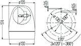 Hella Rotating Beacon H12V Yellow Mg12 2Rl - 009506201