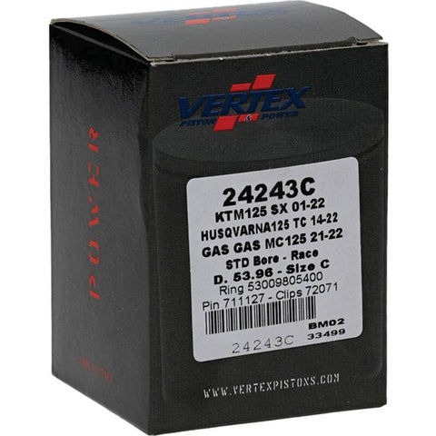 Vertex Piston 01-16 KTM 125 EXC 125cc Cast Race Piston Kit - 24243C