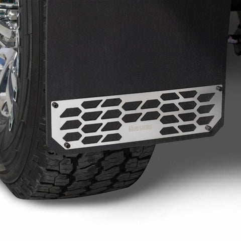 Putco 17-20 Ford SuperDuty - Set of 2 (Excl Dually Rear) Mud Skins - Polished SS w/ Hex Shield - 78030