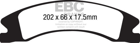 EBC 15+ Cadillac Escalade Ext/Esv 6.2 2WD Yellowstuff Front Brake Pads - DP41885R