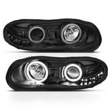 ANZO 1998-2002 Chevrolet Camaro Projector Headlights w/ Halo Black - 121160