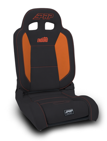 PRP EnduroDaily Reclining Suspension Seat - Black/Orange Vinyl - Passenger - A8701045-201-207