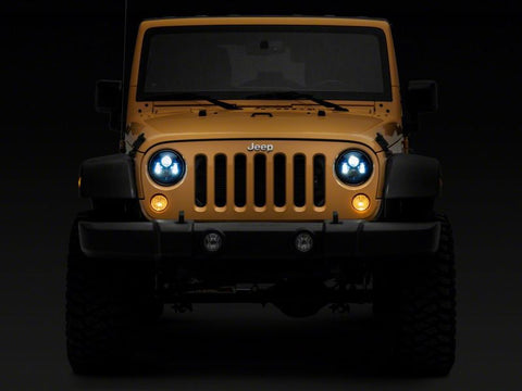 Raxiom 07-18 Jeep Wrangler JK 7-In LED Headlights- BlueHousing- Clear Lens - J154696