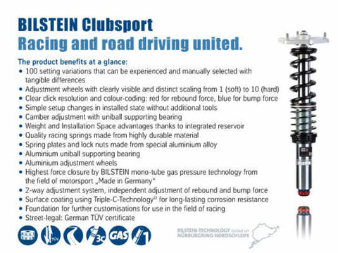 Bilstein Clubsport 13-15 BMW 328/335/428/435/M235 xDrive  Performance Suspension System - 48-238946