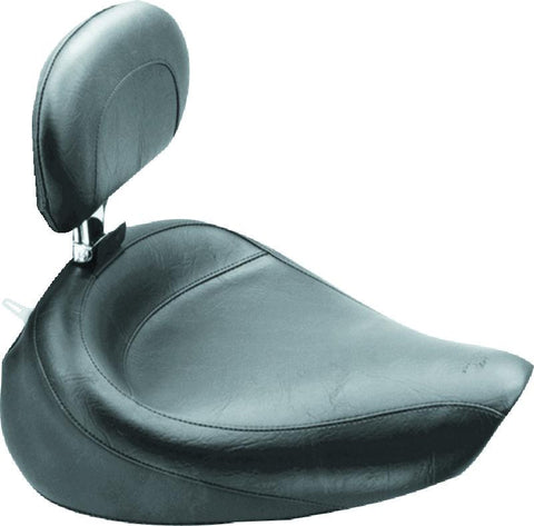 Mustang 91-05 Harley Dyna Wide Touring Solo Seat w/Driver Backrest - Black - 79129