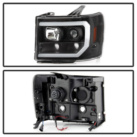 Spyder GMC Sierra 1500/2500/3500 07-13 Denali 08-13 LED Headlights Blk PRO-YD-GS07V2PL-BK - 5087522