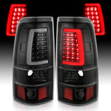 ANZO 1999-2002 Chevy Silverado 1500 LED Taillights Plank Style Black w/Clear Lens - 311330
