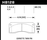 Hawk Corvette Twin Pin DTC-70 Race Brake Pads - HB128U.505