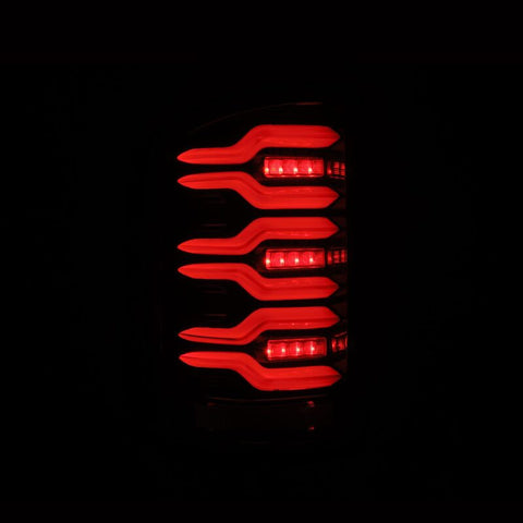 AlphaRex 14-18 GMC Sierra 1500/2500HD/3500HD LUXX-Series LED Tail Lights Alpha-Blk Actv Lgt Seq. Sig - 630030