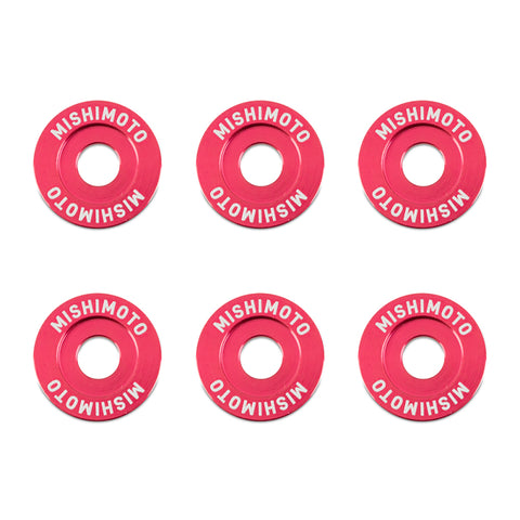 Mishimoto Large Fender Washer Kit (6pcs) - Red - MMFW-LG-6RD