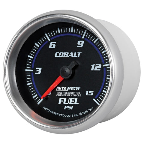 Autometer Cobalt 2-5/8in Mechanical Fuel Pressure Gauge 0-15 PSI - 7911