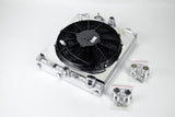 CSF Universal Half Radiator w/-16AN & Slip-On Fittings/12in SPAL Fan & Shroud - 2858X