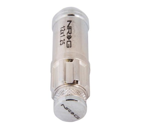 NRG 700 Series M12 X 1.25 Steel Lug Nut w/Dust Cap Cover Set 21 Pc w/Locks & Lock Socket - Silver - LN-LS710SL-21