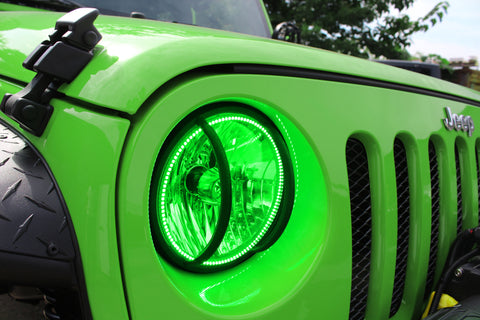 Oracle Jeep Wrangler JK 07-17 LED Waterproof Halo Kit - ColorSHIFT w/ Simple Controller - 3943-504