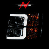 ANZO 2007-2013 Chevy Silverado 1500 Projector Plank Style Chrome Amber - 111481