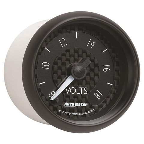 Autometer GT Series 52mm Full Sweep Electronic 8-18 Volts Voltmeter - 8091