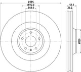 Hella Pagid Front High Carbon Brake Rotor - 05-09 Audi A8 - 355115892