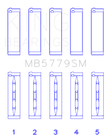 King Engine Bearings Audi CDaa/CDha/CDhb/CDab (Size +0.75mm) Main Bearing Set - MB5779SM0.75