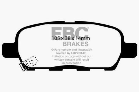 EBC 02 Infiniti G35 3.5 w/o DCS Greenstuff Rear Brake Pads - DP21666