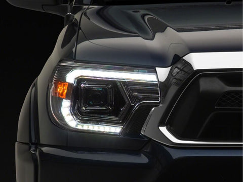Raxiom 12-15 Toyota Tacoma Axial Series Switchback Projector Headlights- Chrome- Clear Lens - TT23360