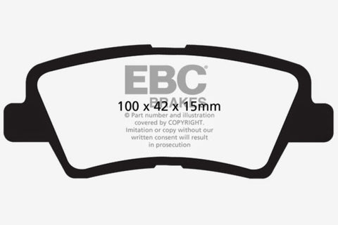 EBC 12+ Hyundai Accent 1.6 Greenstuff Rear Brake Pads - DP21875