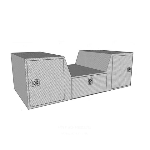 Westin/Brute V Shape Goose Neck 5th Wheel 57in Tailgate Box 1 Drawer/2 Swing Doors - Aluminum - 80-RB257D