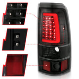 ANZO 2003-2006 Chevy Silverado 1500 LED Taillights Plank Style Black w/Clear Lens - 311333