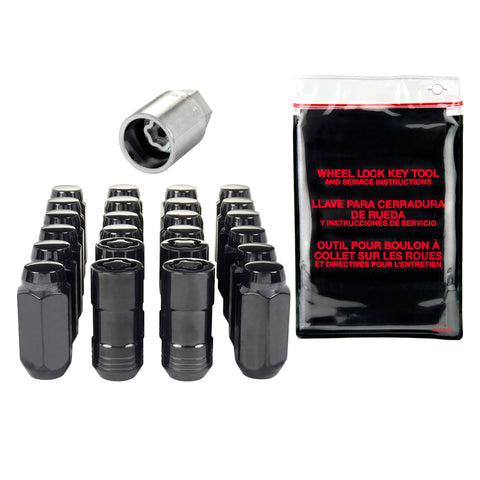 McGard 6 Lug Hex Install Kit w/Locks (Cone Seat Nut) M14X1.5 / 13/16 Hex / 1.945in. Length - Black - 84622