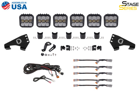 Diode Dynamics 20-Present Polaris RZR SS5 Pro CrossLink Roof - Yellow Combo Lightbar Kit - DD7633