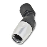 Russell Performance -10 AN Black/Silver 45 Degree Full Flow Hose End - 610113