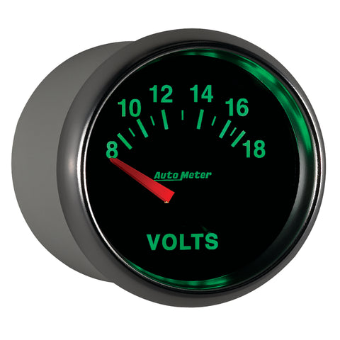 Autometer GS 52mm 8-18 Volts Short Sweep Electronic Voltmeter Gauge - 3892