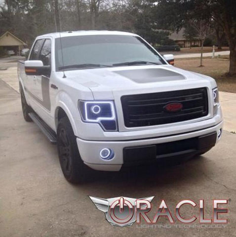 Oracle 13-14 Ford F-150 / Raptor LED Headlight Projector Halo Kit - Red - 2299-003
