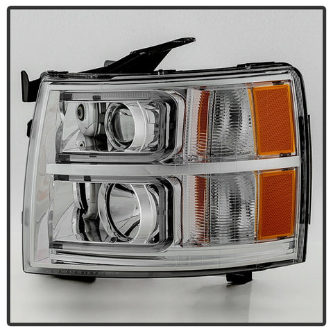xTune Chevy Silverado 1500/2500/3500 07-13 Halo Projector Headlights Chrome PRO-JH-CS07-LED-C - 9027802